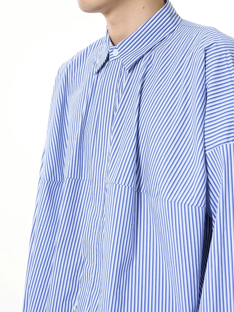 77Fight Oversized Striped Drop-Shoulder Shirt