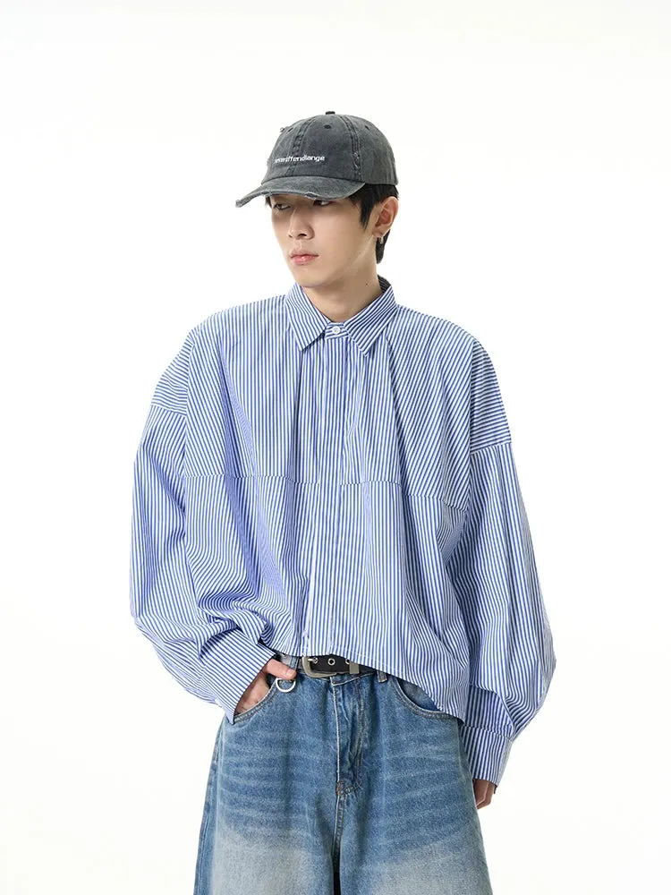 77Fight Oversized Striped Drop-Shoulder Shirt