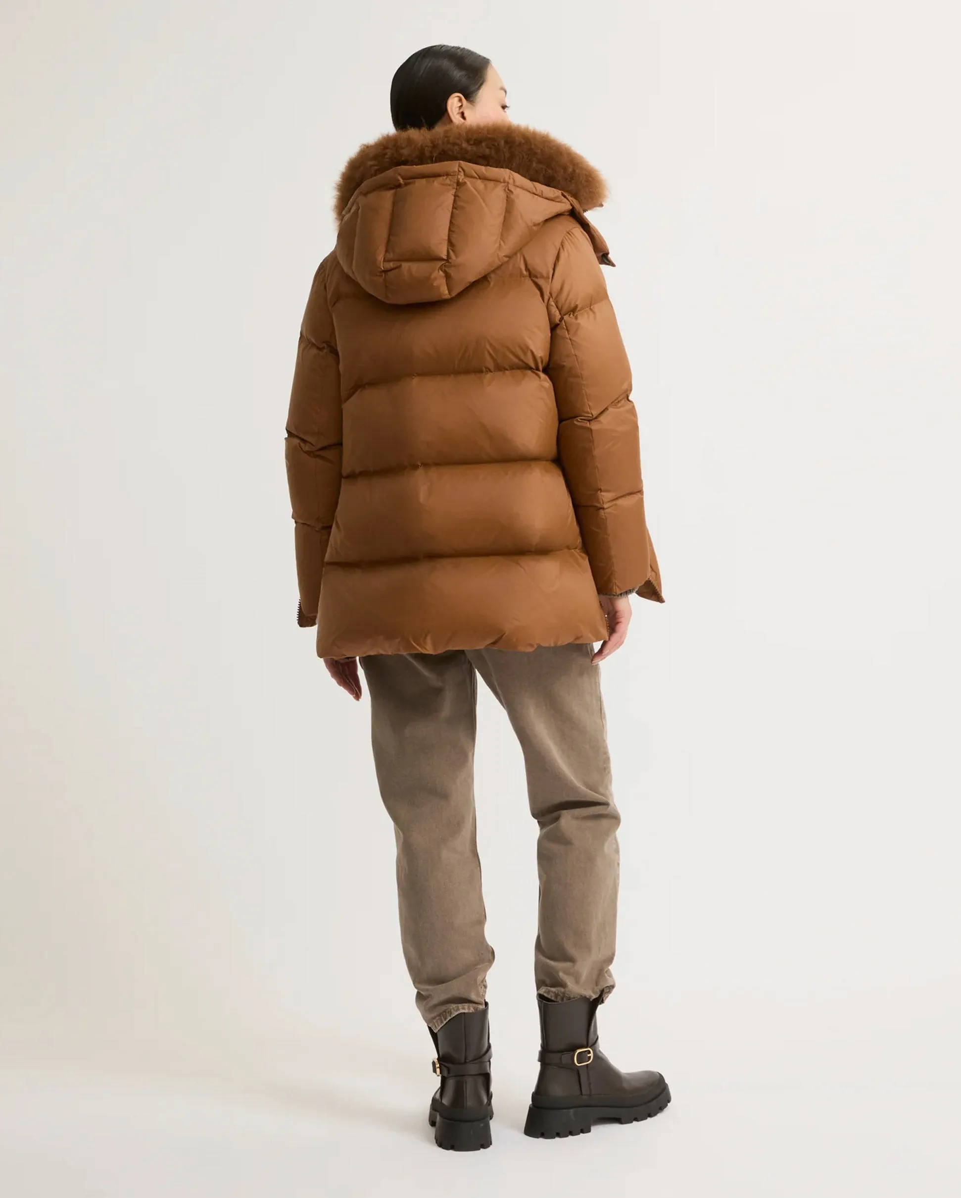 A LINE DOWN TECHNICAL LONG JACKET 76CM / RUST