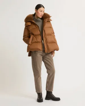 A LINE DOWN TECHNICAL LONG JACKET 76CM / RUST