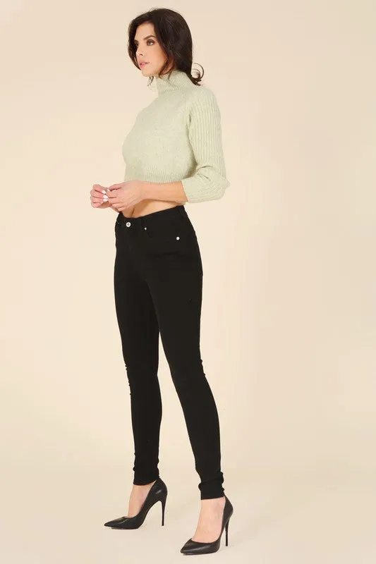 Black Colored Denim Skinny Jeans
