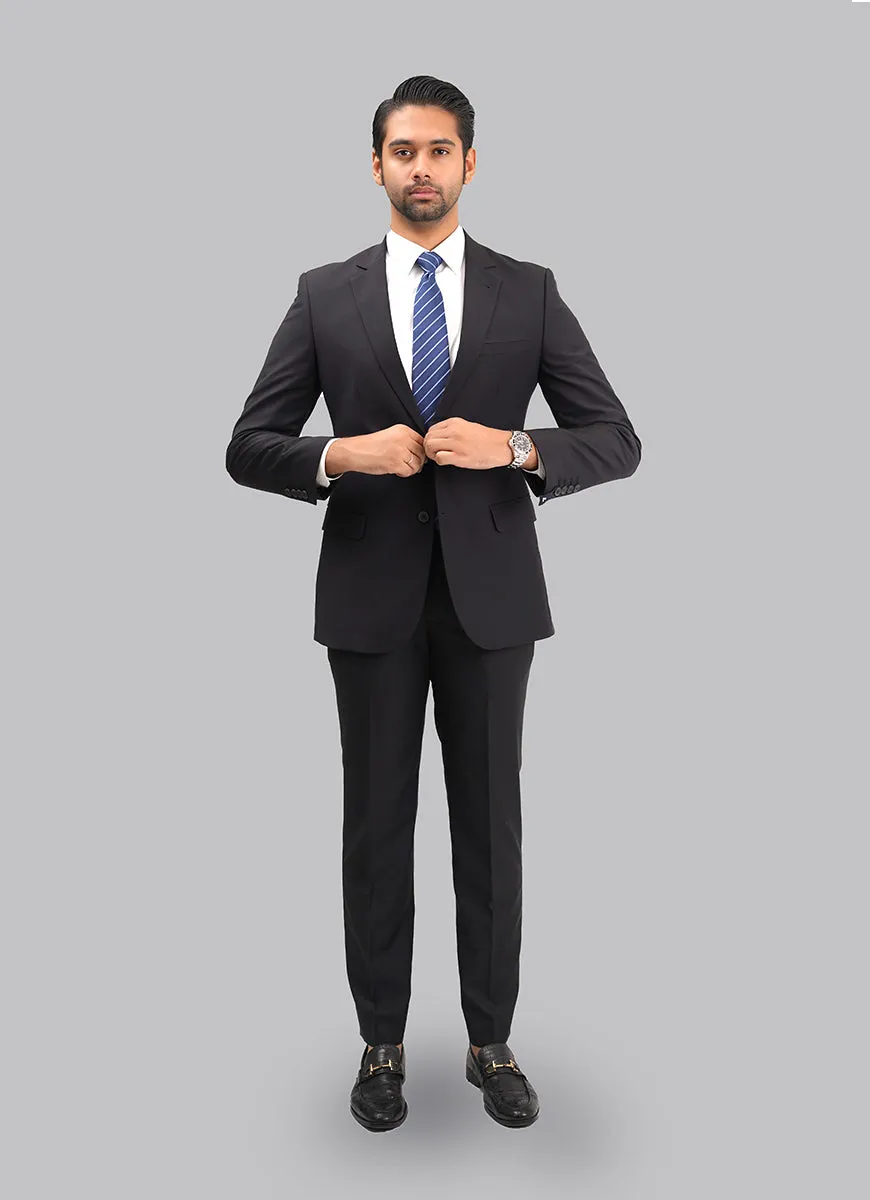 Black Plain 2-Piece Suit