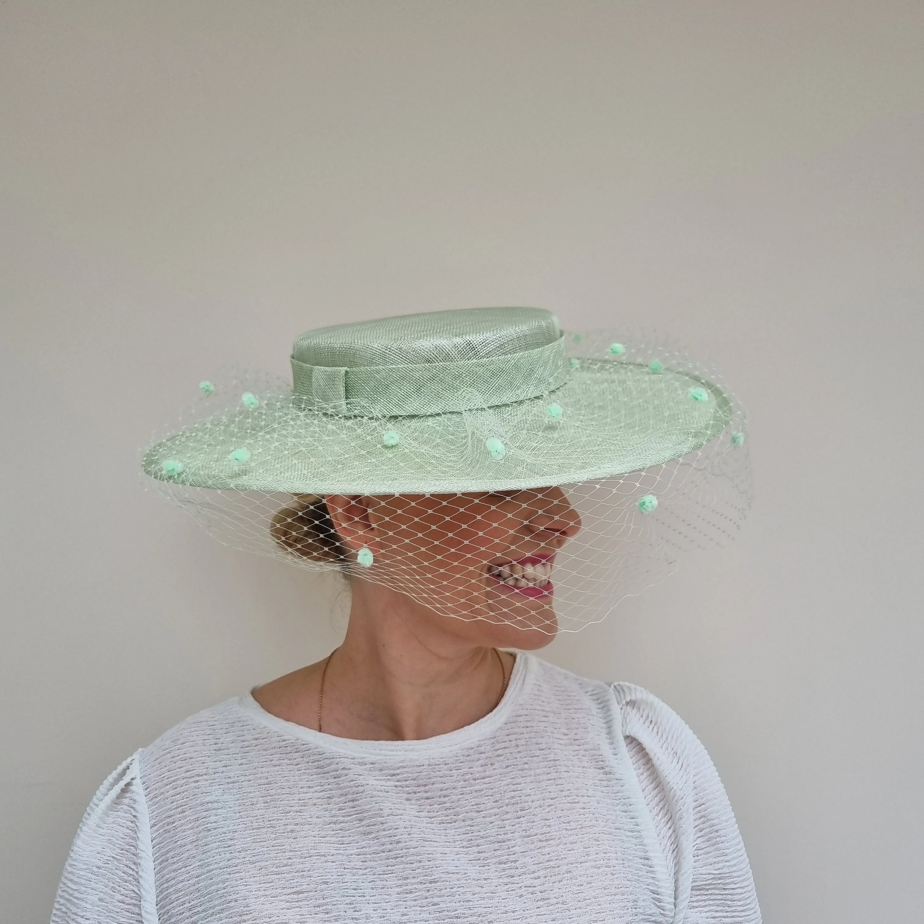Boardmans Romy Boater Hatinator In Sage Green