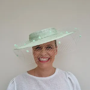 Boardmans Romy Boater Hatinator In Sage Green