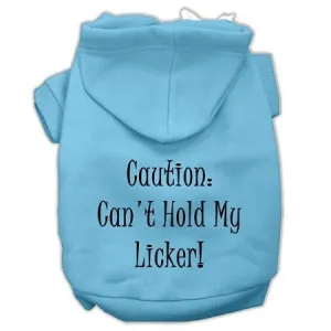 Can't Hold My Licker Screen Print Pet Hoodies Baby Blue Size Lg (14)