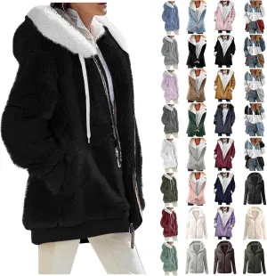 ChicCrate Winter Coats for Women Fleece Sherpa Jacket Fuzzy Hoodie Plush Sweatshirt Long Sleeve Cute Tops Winter Warm Outwear