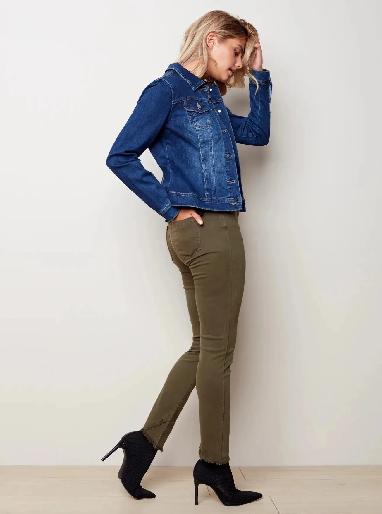 Crossed Fringe Hem Pant [Pine-C5166X]