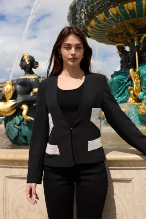 Crystal Detail Bouclé Jacket