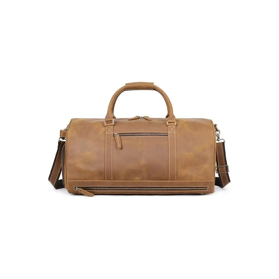 Deluxe Retro Leather Zipper Travel Messenger Bag