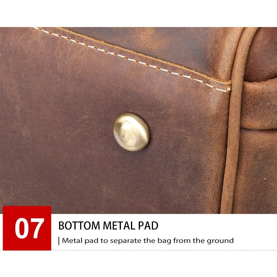 Deluxe Retro Leather Zipper Travel Messenger Bag