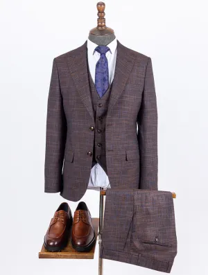 Ezekiel Brown Set Blazer Linen Suit