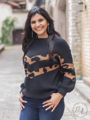 Fall-ing in Warmth Long Sleeve Pullover Sweater with Balloon Long Sleeve