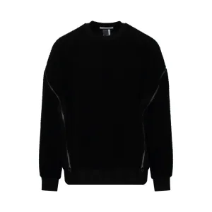 Fleece Zipper Sweat in Black