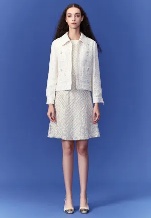 Frayed Slender Tweed Jacket