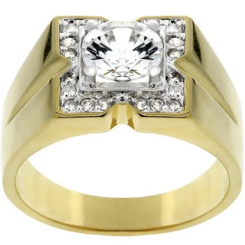 Golden Star Mens Ring