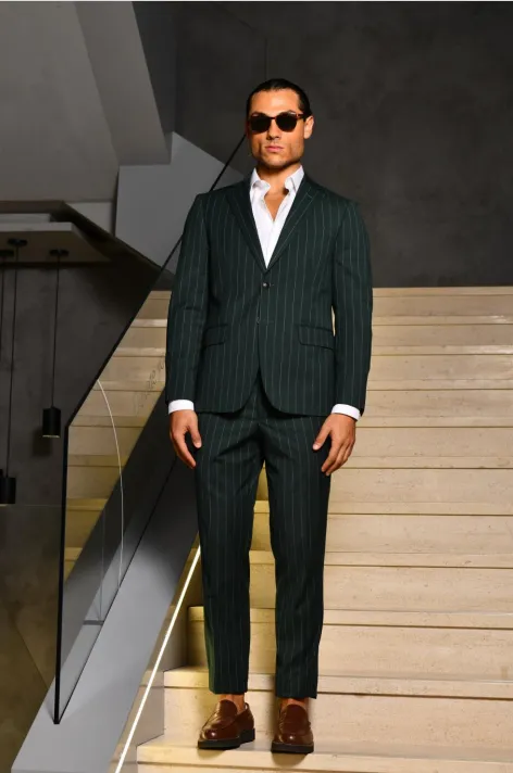 Green Pinstripe Suit Online UAE