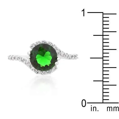 Green Swirling Engagement Ring