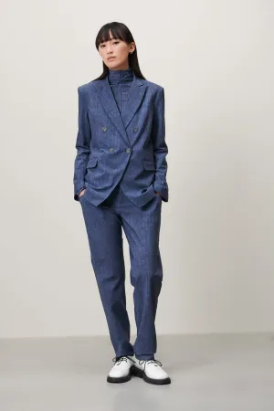 Greet Blazer Technical Jersey | Blue denim