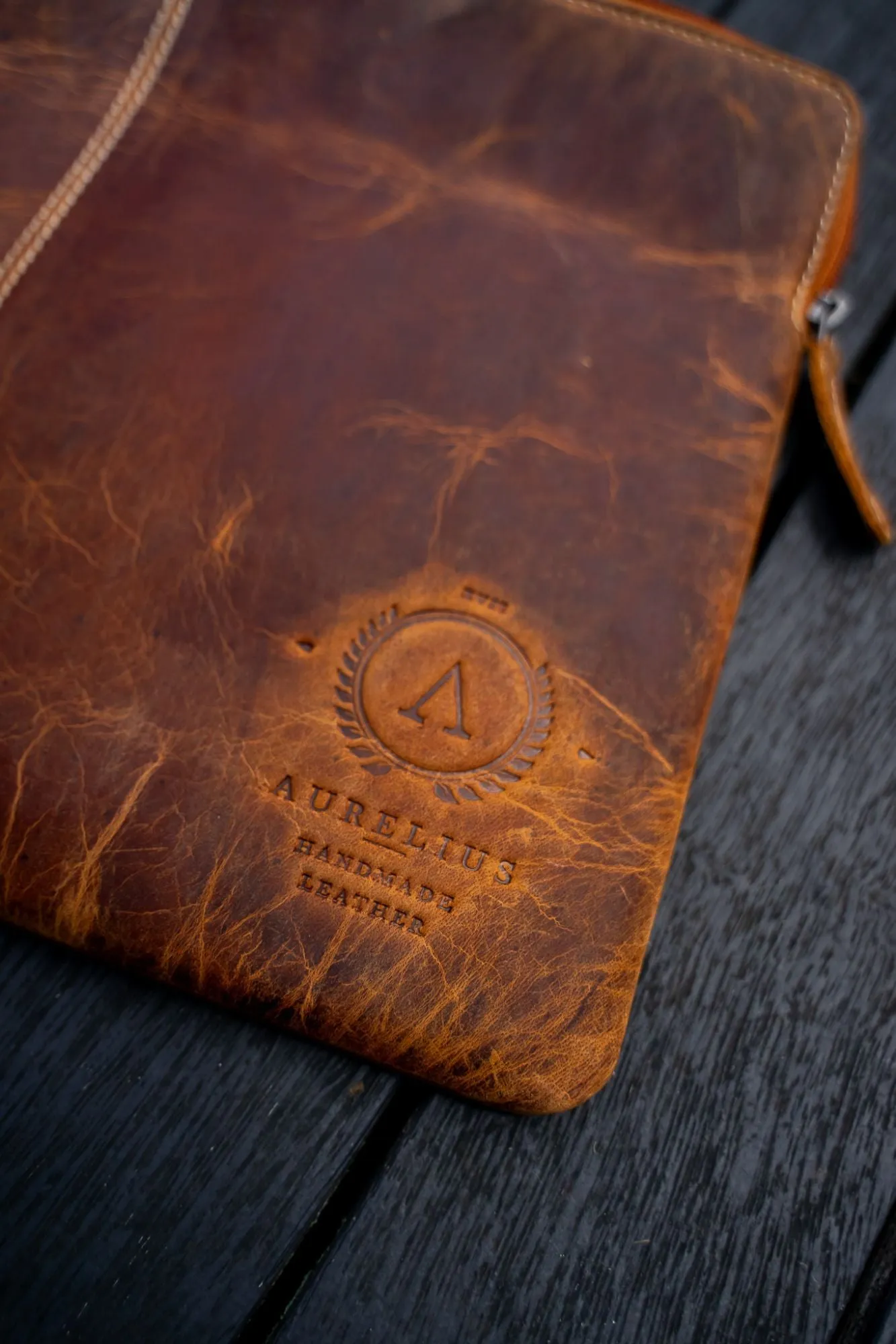 Hunter Tan Leather Laptop Sleeve