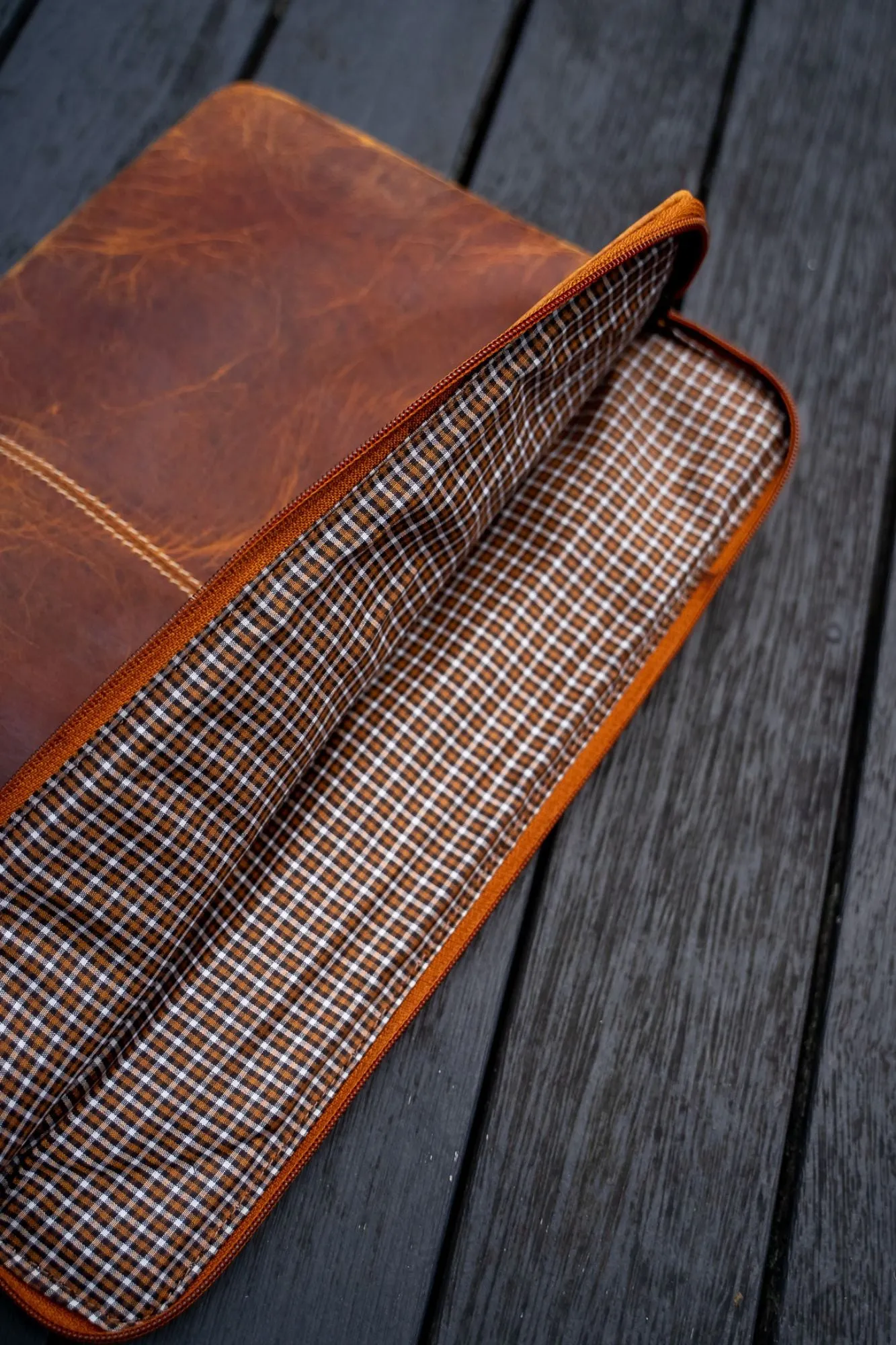 Hunter Tan Leather Laptop Sleeve