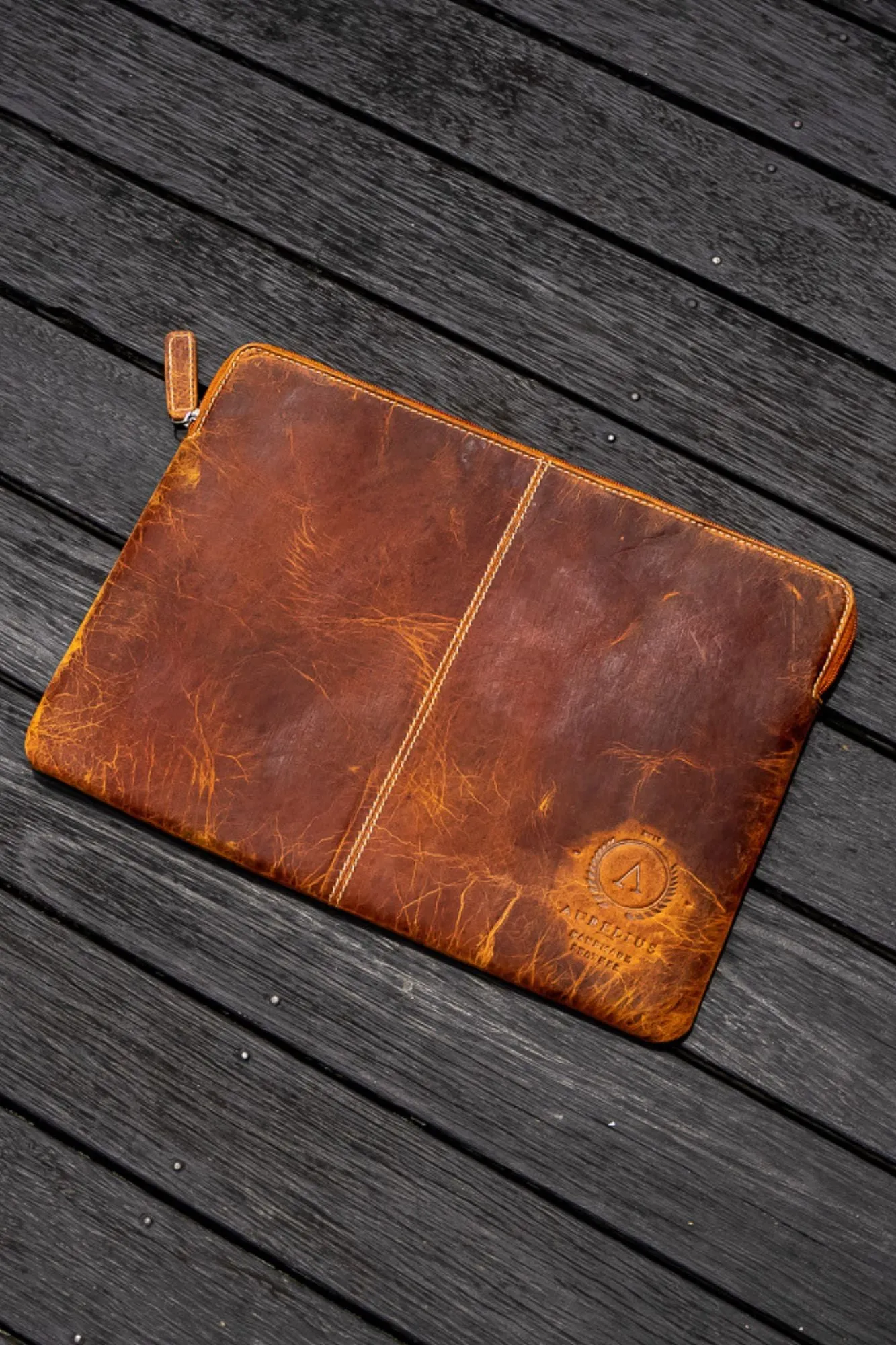 Hunter Tan Leather Laptop Sleeve