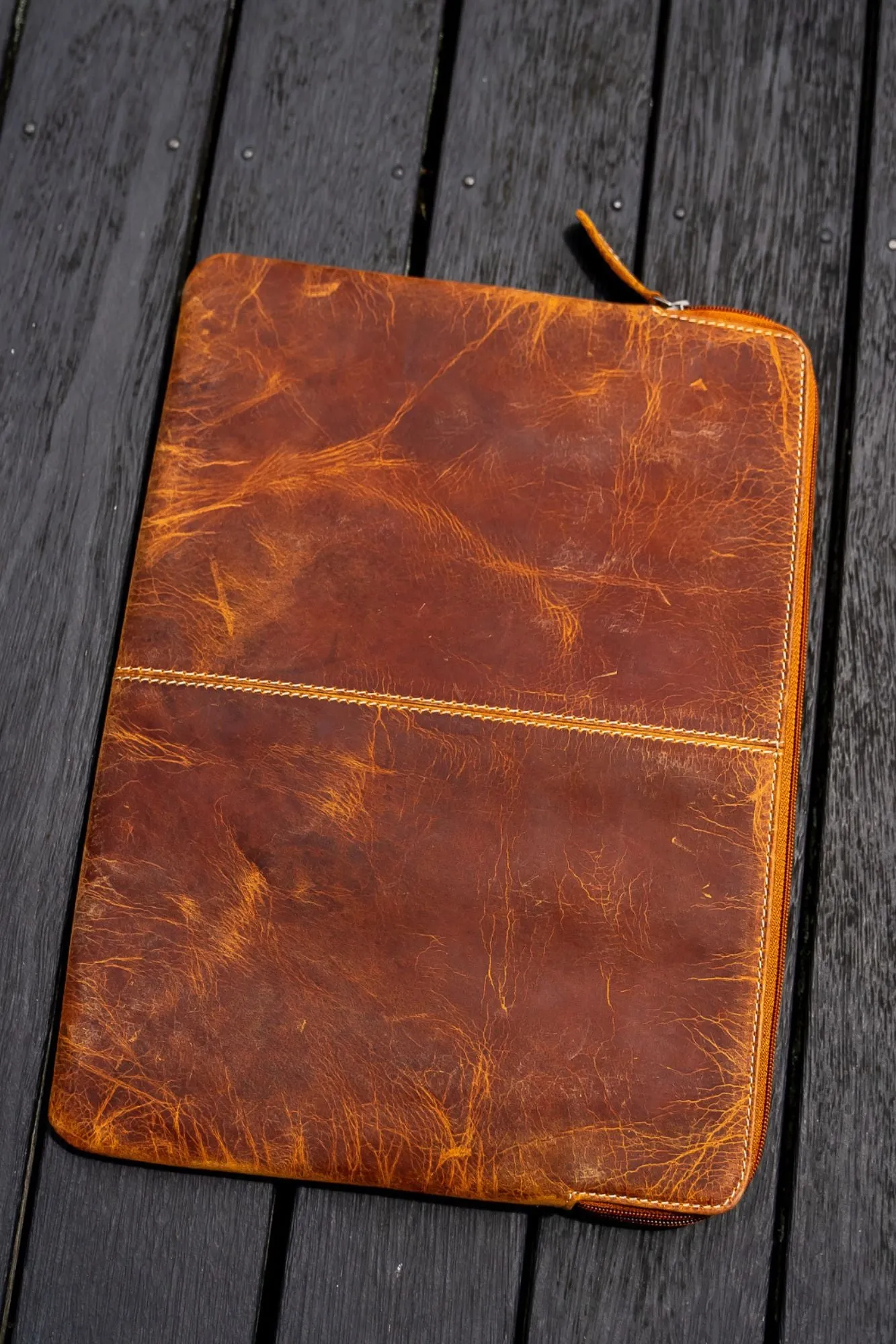 Hunter Tan Leather Laptop Sleeve