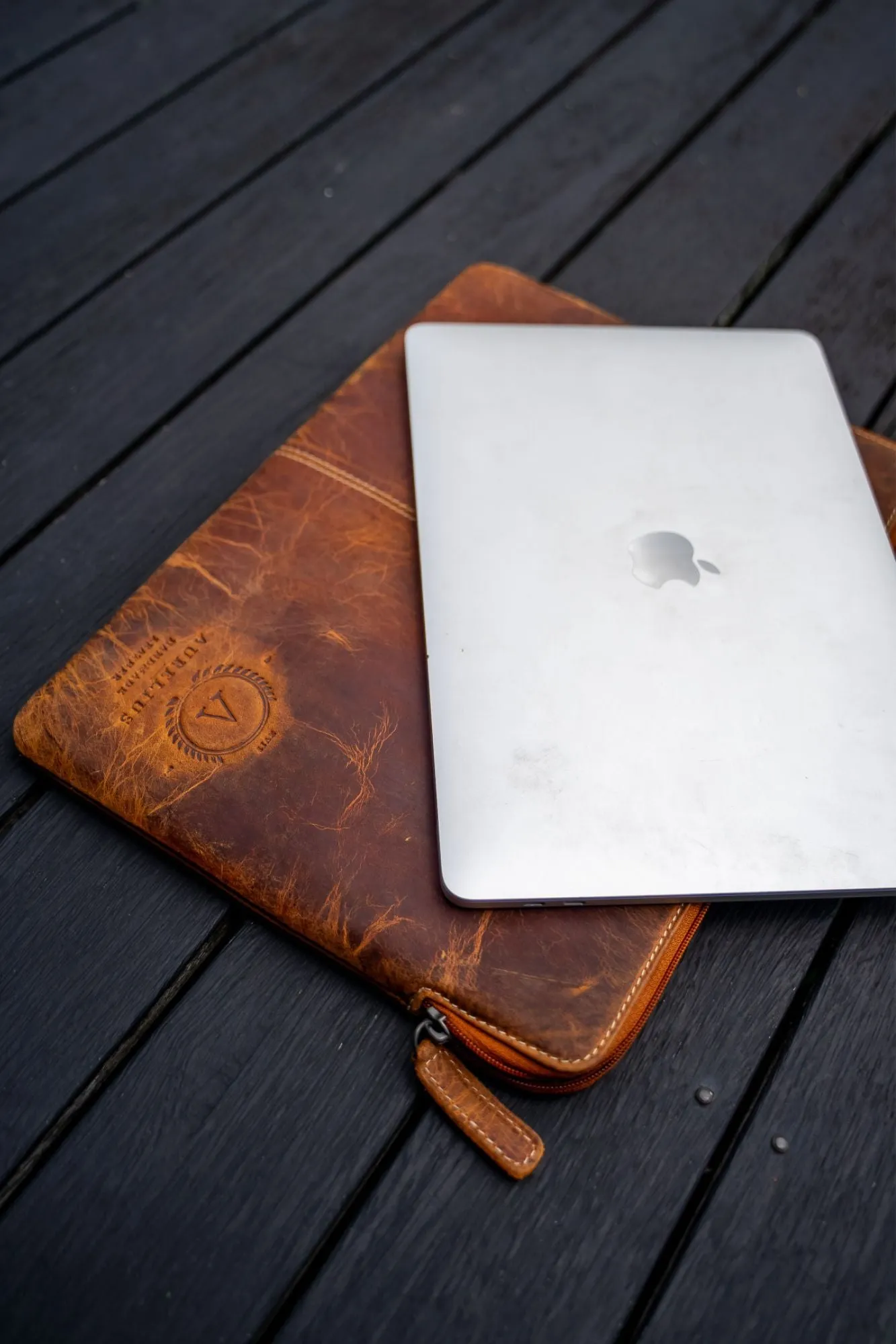 Hunter Tan Leather Laptop Sleeve