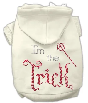 I'm the Trick Rhinestone Hoodies Cream XXXL(20)