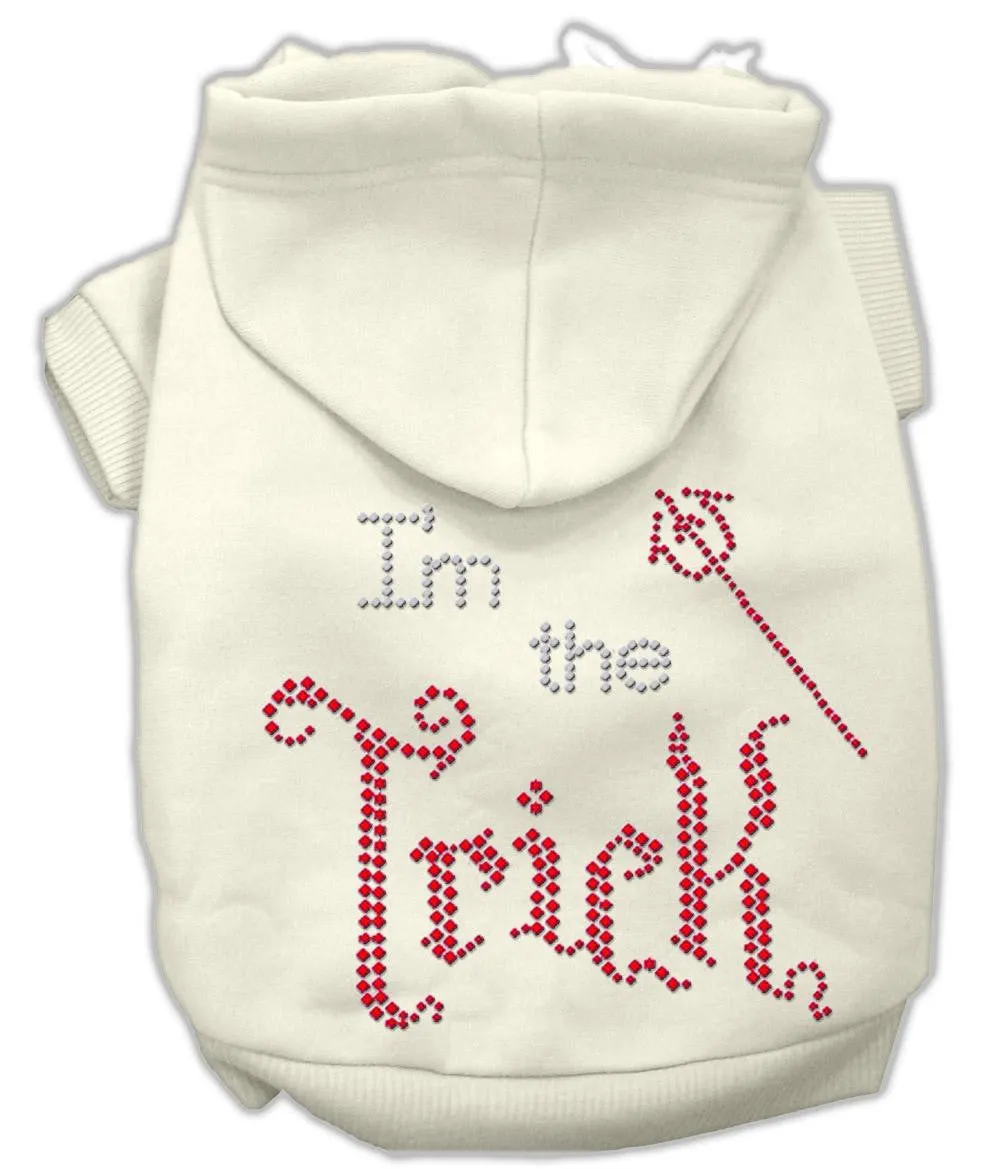 I'm the Trick Rhinestone Hoodies Cream XXXL(20)