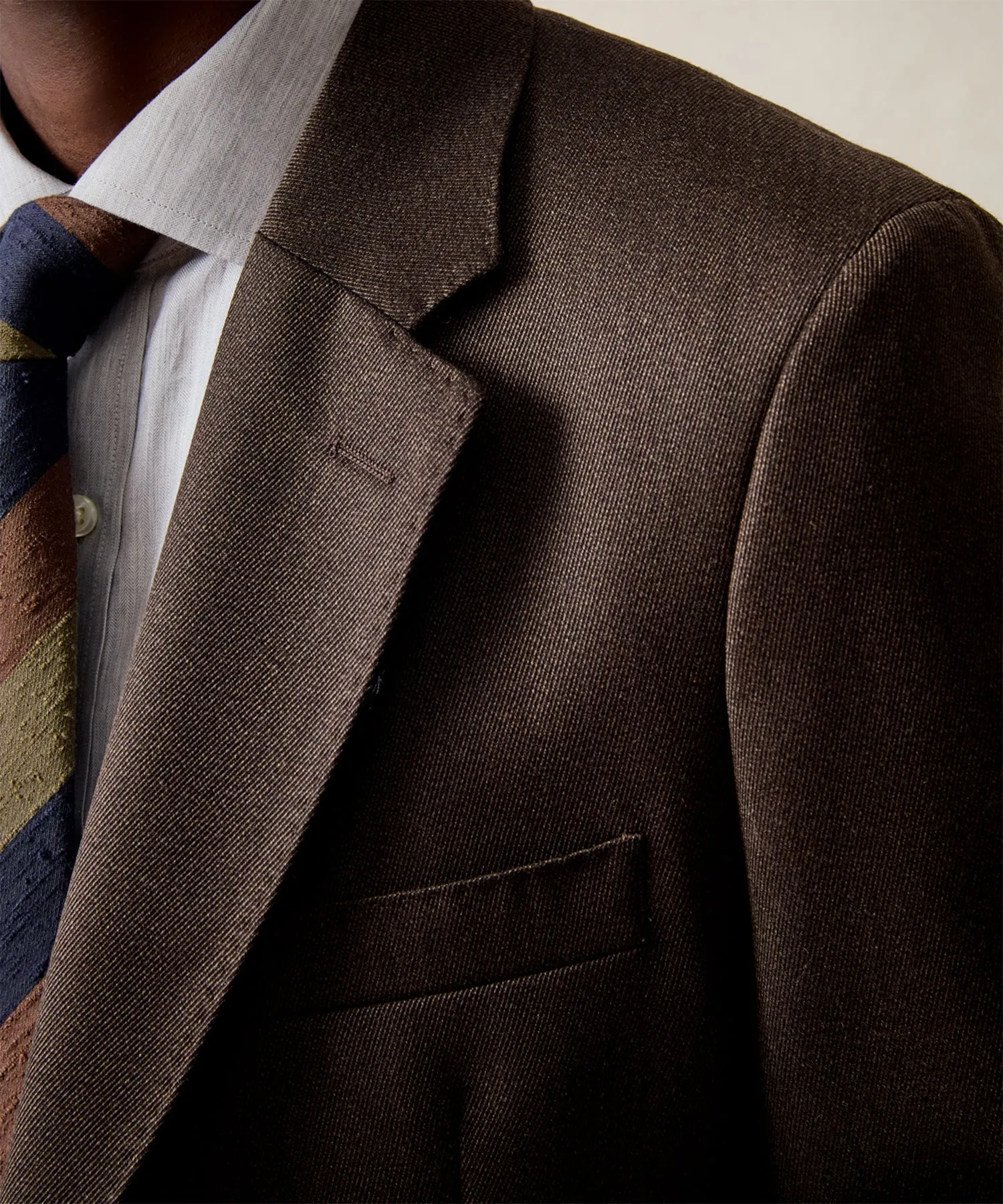 Italian Cavalry Twill Sutton Suit in Brown