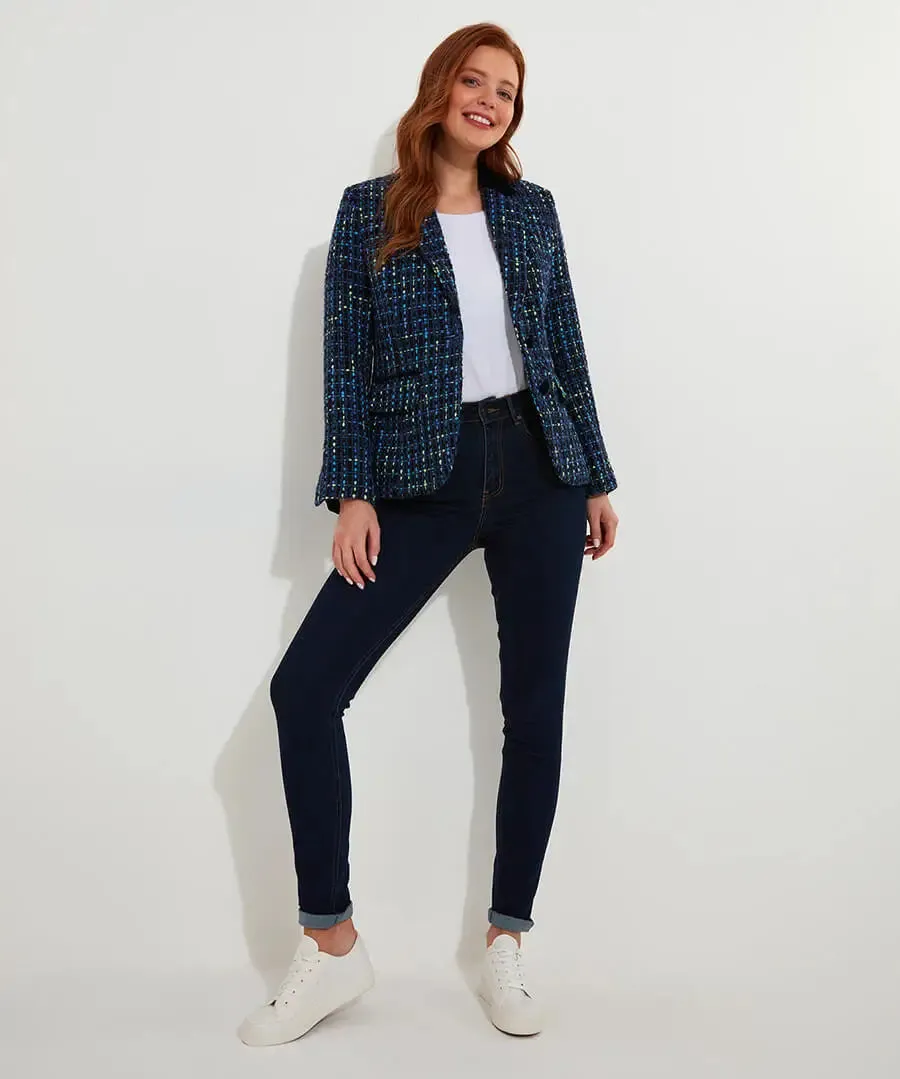 Joe Browns 16 Blue Tiah Tweed Jacket