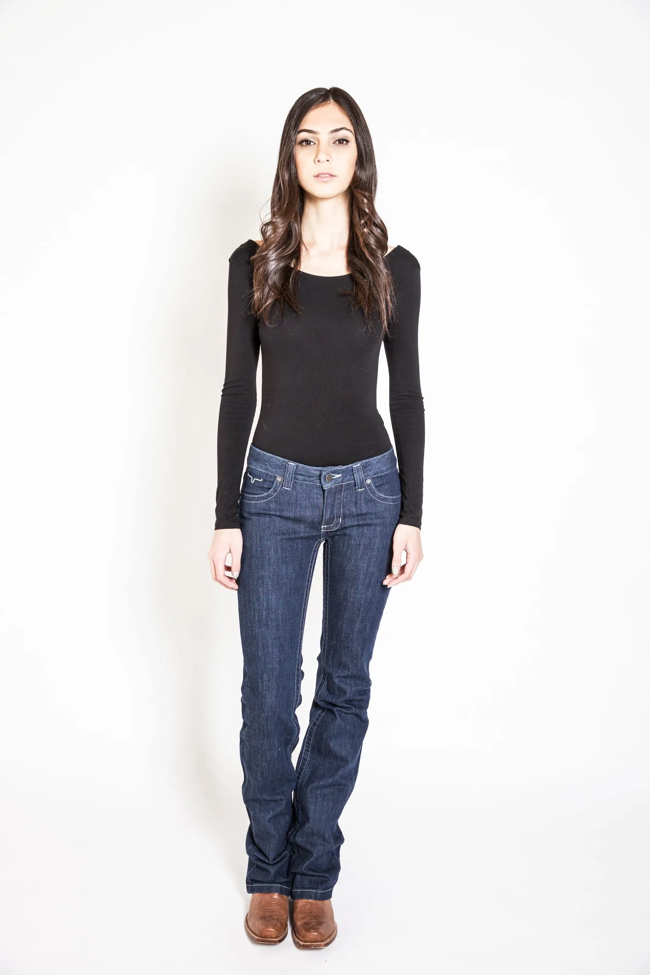 Kimes Ranch Womens Jolene Jeans Blue Cotton Blend Flare Bootcut 8x38