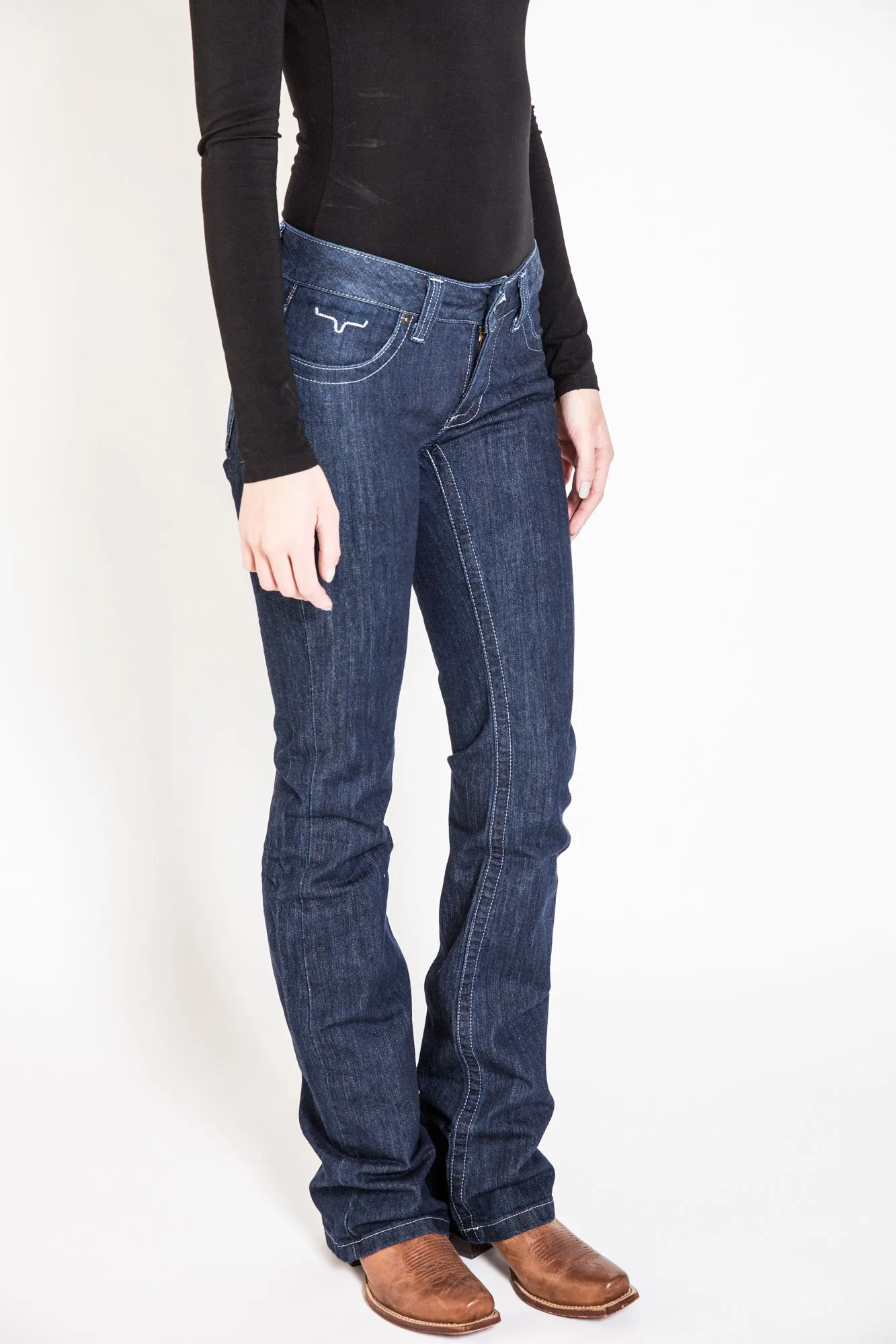 Kimes Ranch Womens Jolene Jeans Blue Cotton Blend Flare Bootcut 8x38