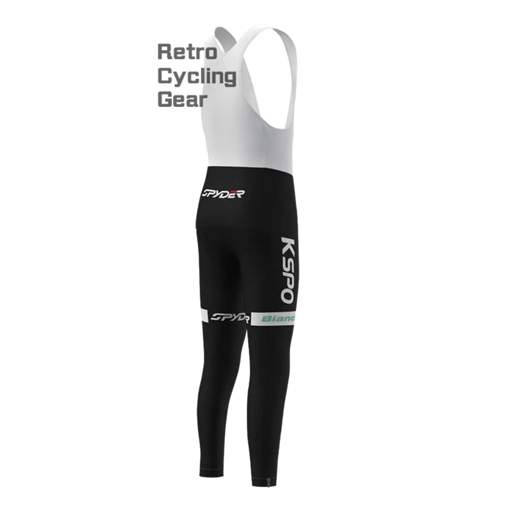 KSPO Bianchi Fleece Retro Cycling Bib Pants