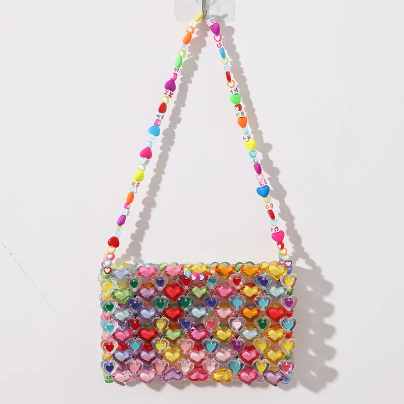 Love Beaded Hearts Colorful Mini Handbags