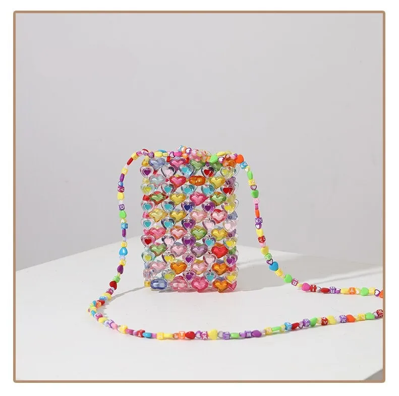 Love Beaded Hearts Colorful Mini Handbags