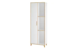 Minetta 8-Shelf Mid-Century China Storage Closet in White