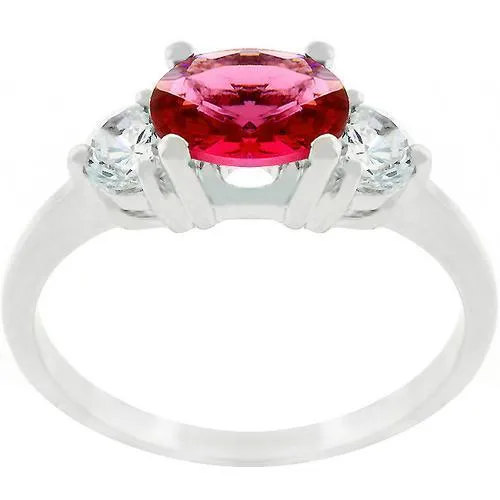 Oval Quartet Cubic Zirconia Ring