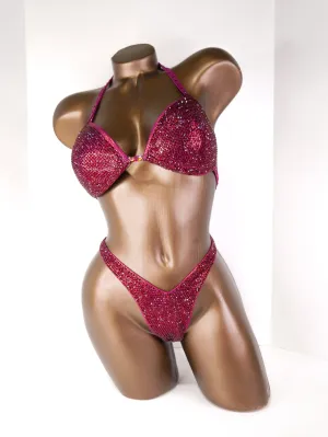 Ready Made Deep Red Metallic Wellness Suit