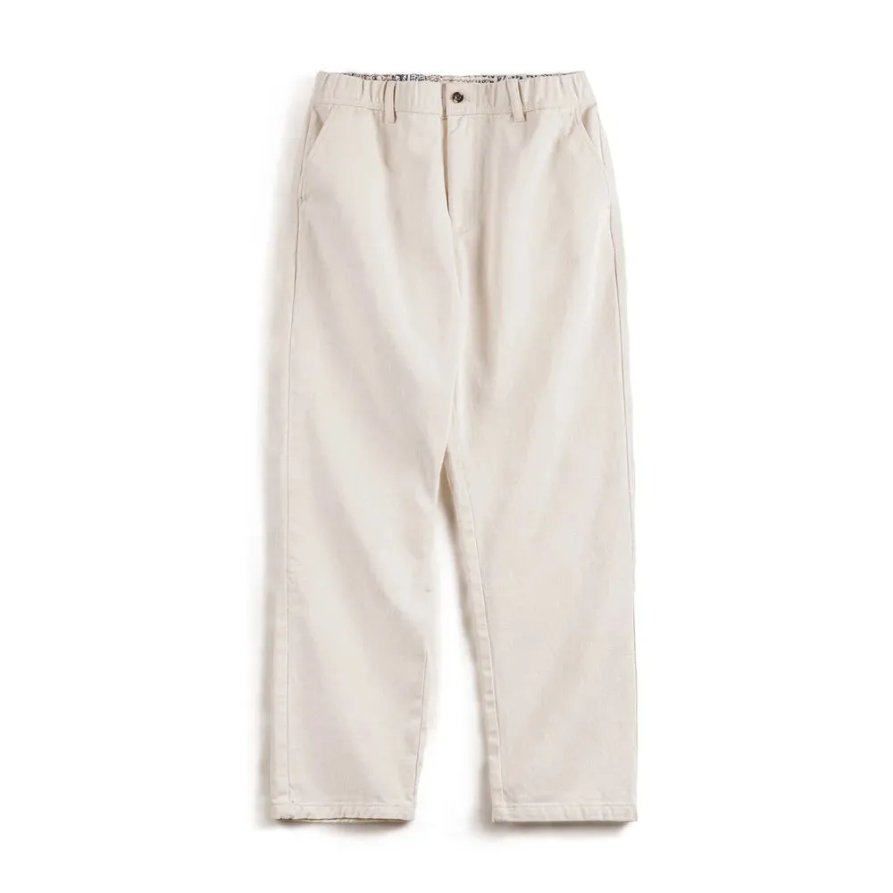 Retro Off-white 100% Cotton Jeans Cleanfit Loose Straight Denim Pants