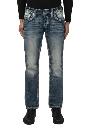Rock Revival Men's Blue Fox Straight Denim Jean