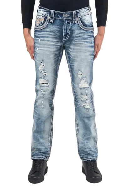 Rock Revival Eugene Mens Alternative Straight Denim Jeans
