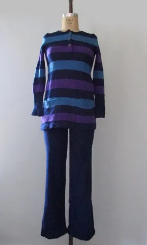 ROSALIND YEHUDA 60s Mod Knit Top & Pant Set, Small
