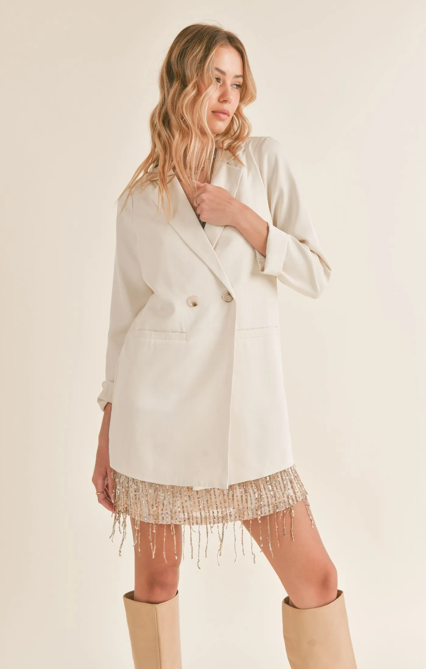 Sadie And Sage Carrey Front Buttoned Blazer