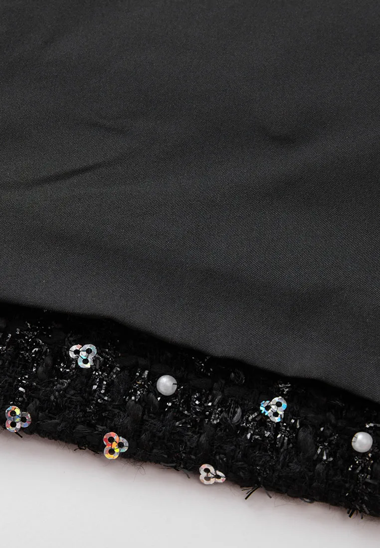 Sequin-and-pearl Embellished Peak Lapel Jacket