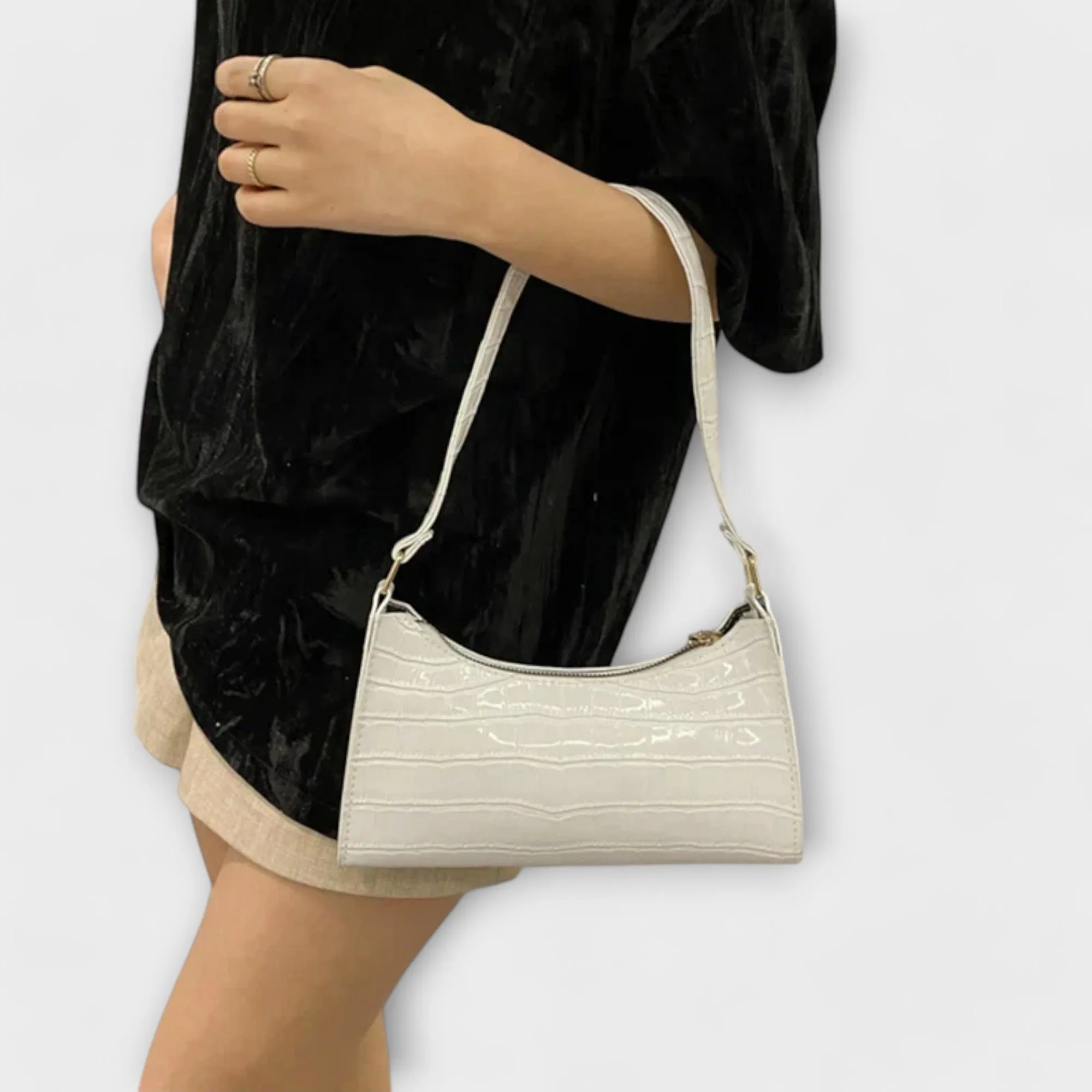 Shimmering Leather Evening Bag