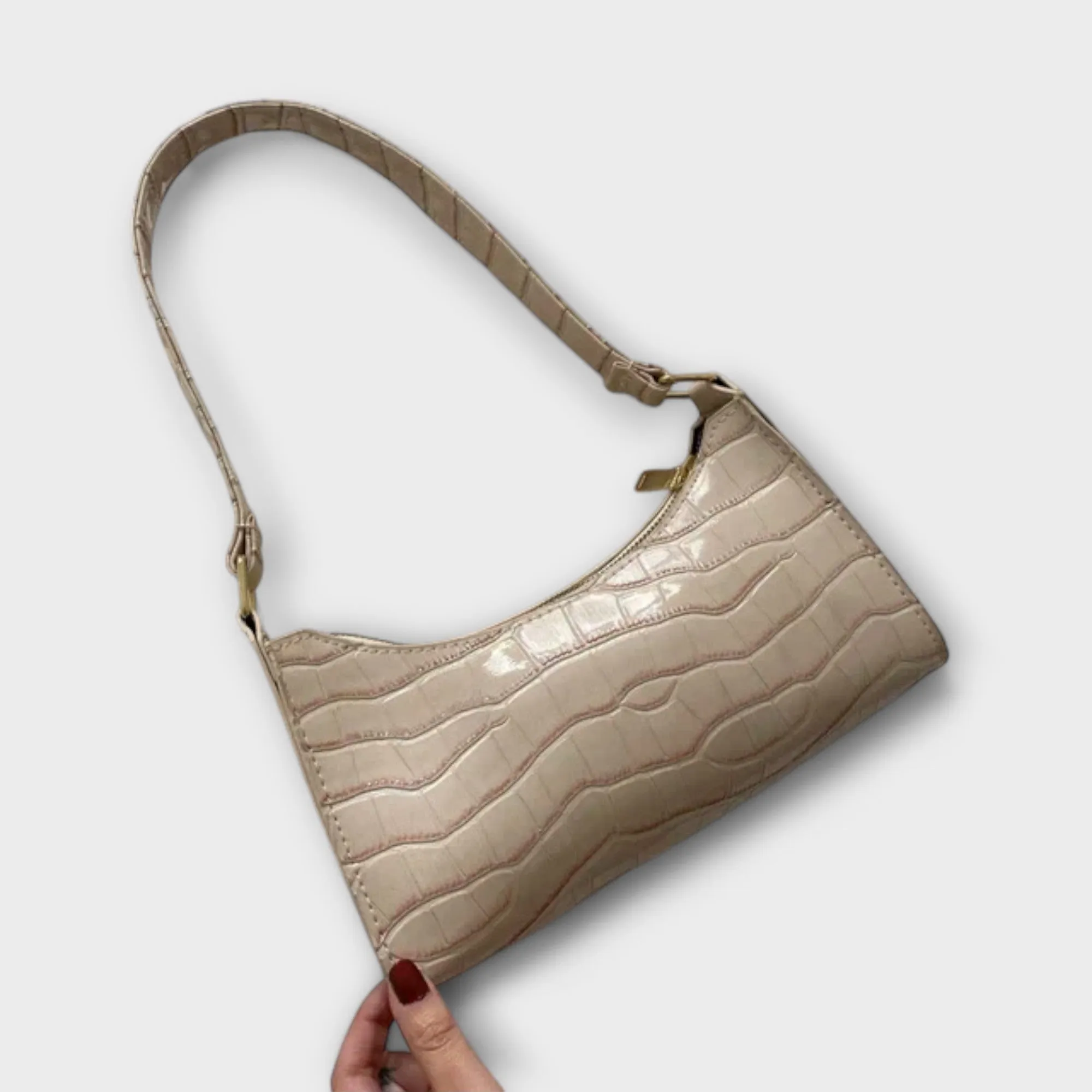 Shimmering Leather Evening Bag