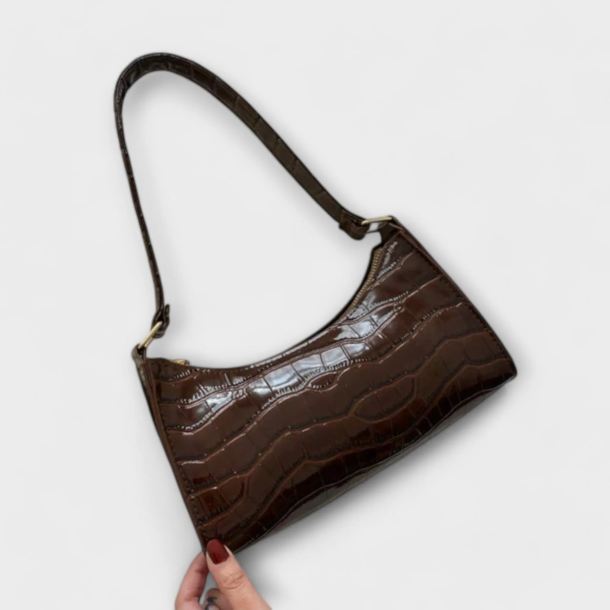 Shimmering Leather Evening Bag