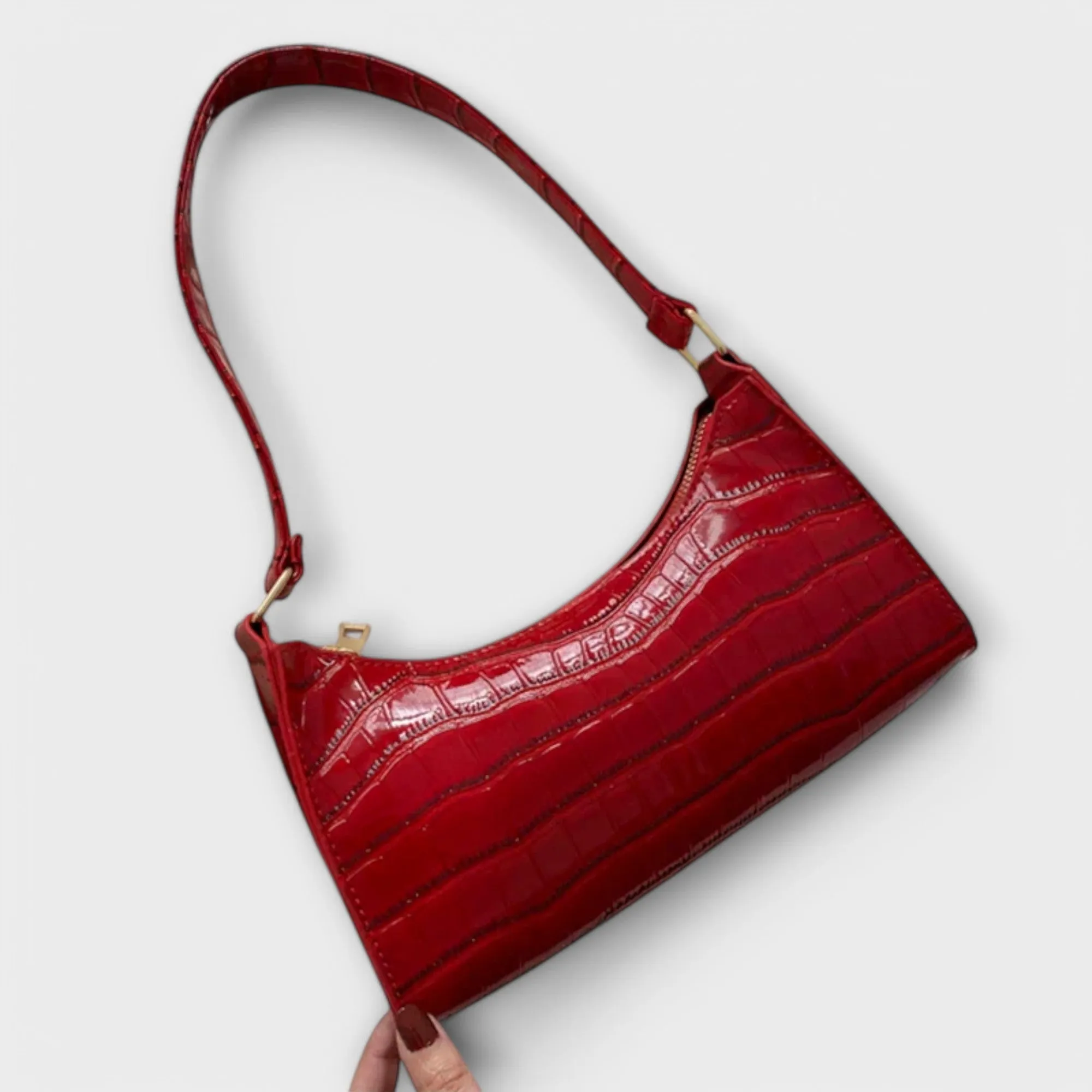 Shimmering Leather Evening Bag