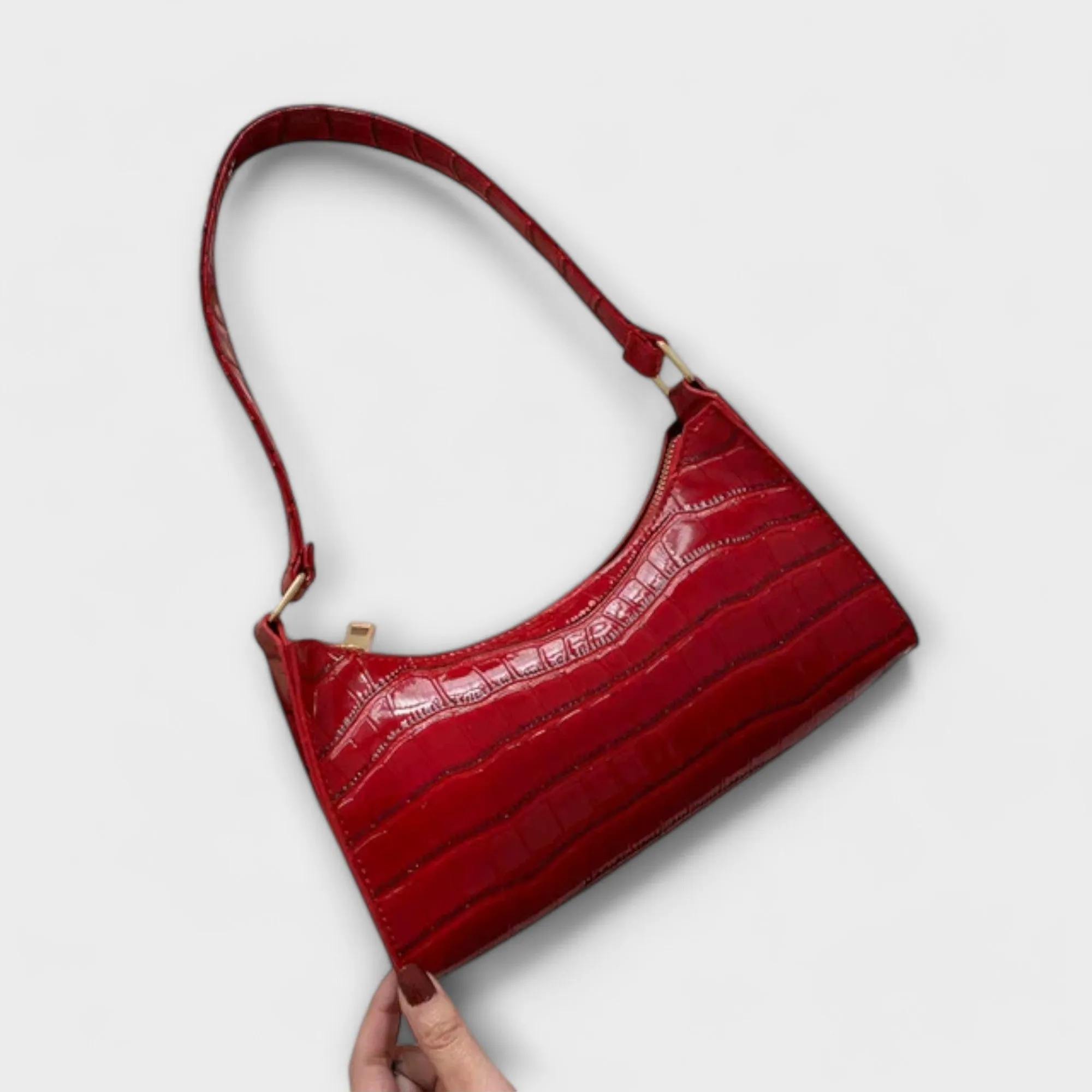 Shimmering Leather Evening Bag